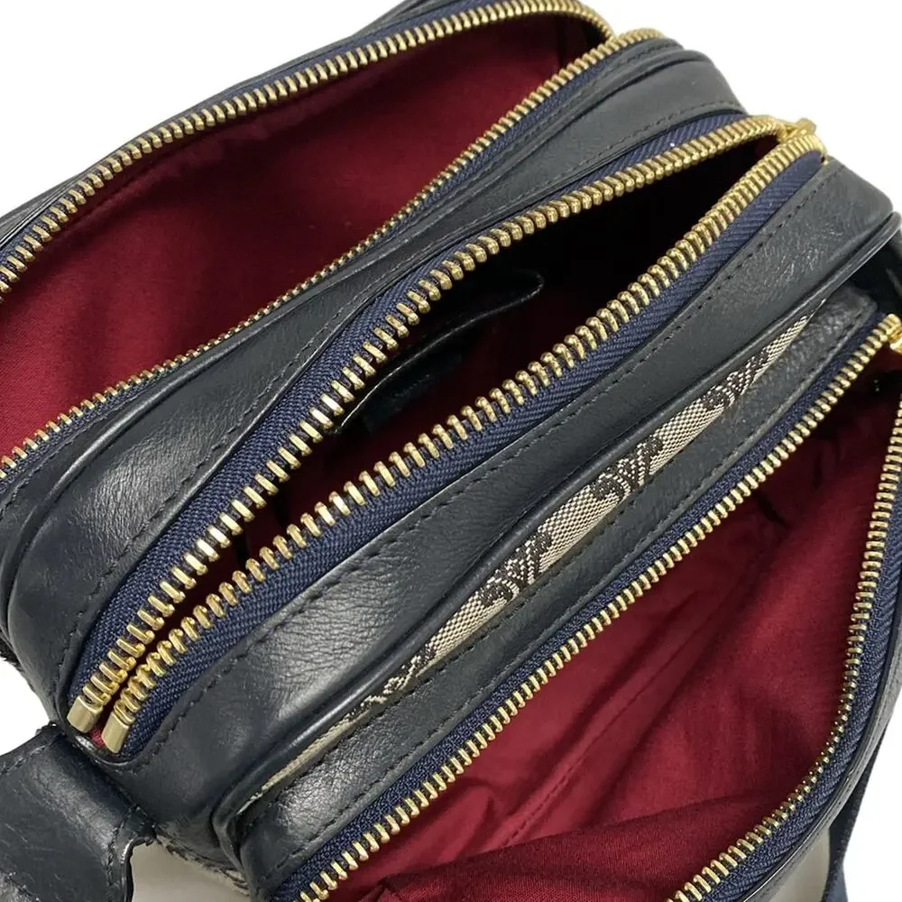 Celine Macadam Shoulder Bag Light gray Dark Navy Jacquard Leather - Picture 7 of 15